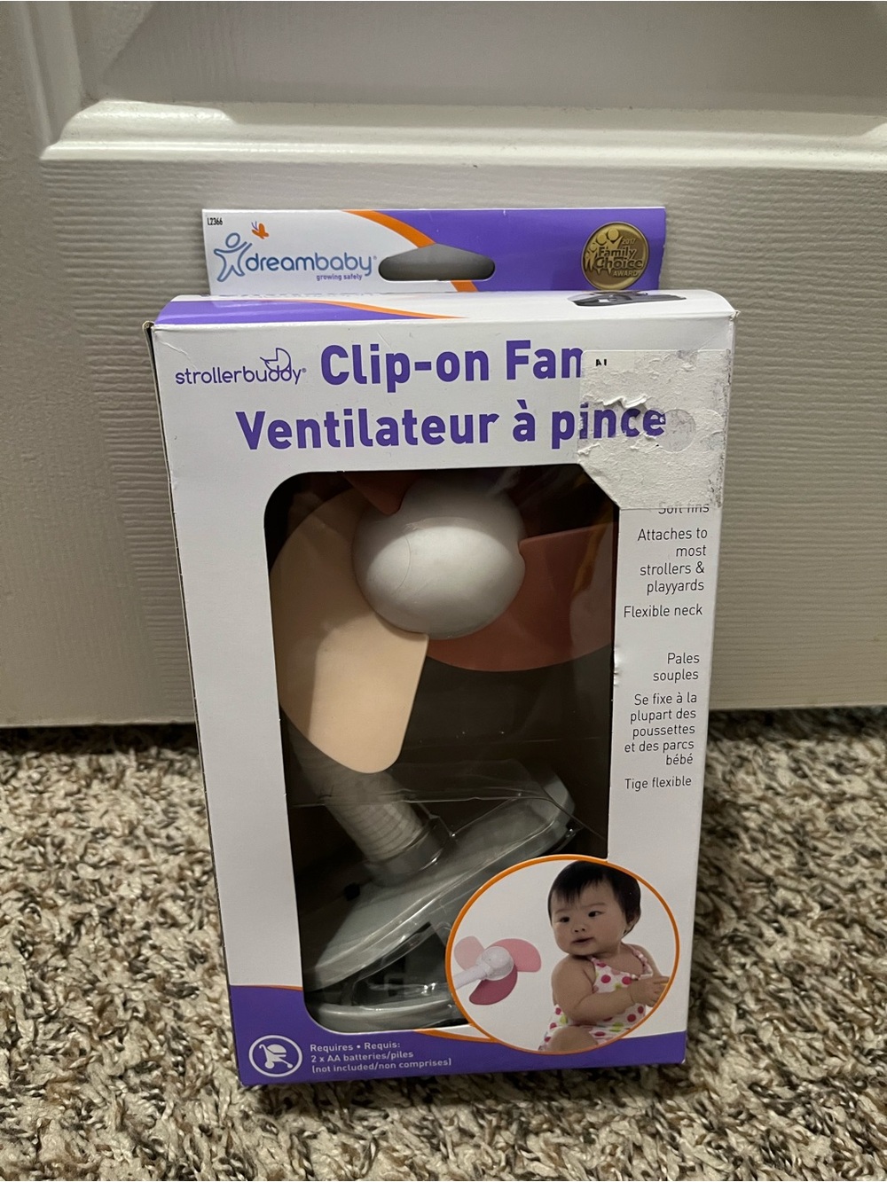 Dreambaby StrollerBuddy Clip-on Fan - Pink and White